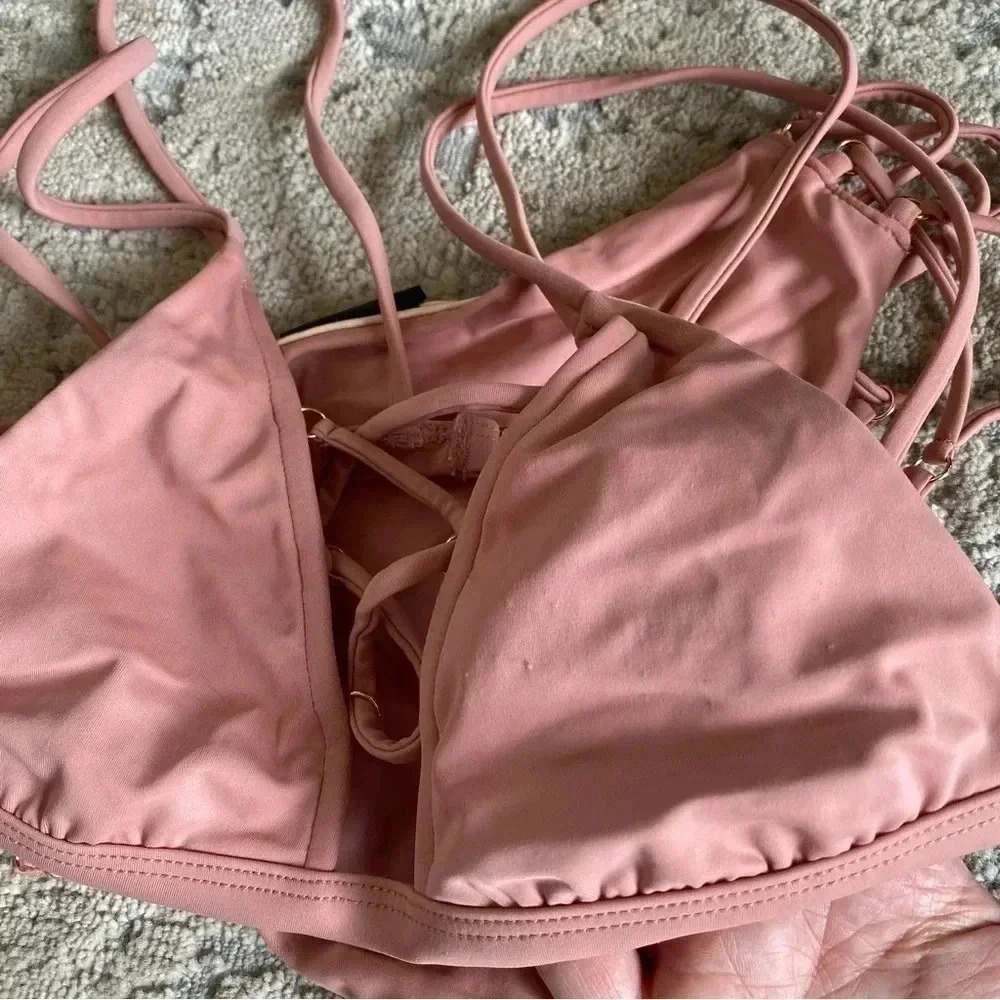 L.A Hearts Pacsun Strappy 2 Piece Bikini Set Strappy Dusky Pink: XS - Picture 6 of 6